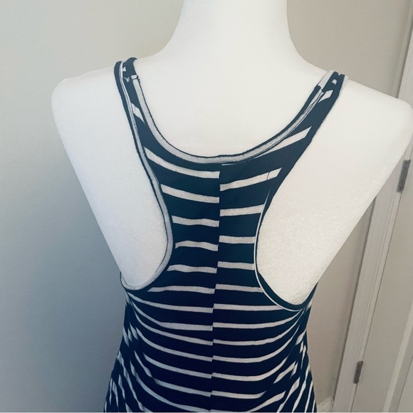 Kirra Sleeveless Summer Long Dress Boho Stripe Maxi Dress Navi White - Size S - Picture 7 of 11